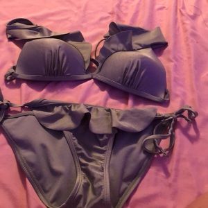 Target gray ruffled swim suit